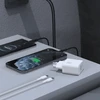Dudao A27MaxCEU PD QC 35W USB-A USB-C sieninis įkroviklis su USB-C laidu – baltas