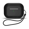 Silikoninis dėklas AirPods 1 / AirPods 2 su riešo dirželiu - juodas