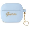 Silikoninis dėklas AirPods 3 mėlyna/mėlyna, Charm Heart Collection Guess