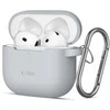 Dėklas Silikoninis gaubtelis su kabliuku AirPods 4“ - pilkas