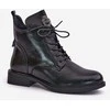 Šilti juodi batai ant žemo kulno su ornamentu Leonise