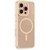 Skaidrus rožinio aukso iPhone 16 Pro dėklas su magnetiniu žiedu AmazingThing