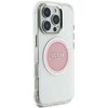 Dėklas Guess IML Metal Colored Circle Classic Logo MagSafe Apple iPhone 16 Pro Max rožinės spalvos