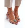 Skaidrūs sandalai su ornamentu Violetinė D&amp;A MR38-454