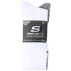 Skechers 3 porų unisex kojinės be kilpinio audinio, Crew modelis, S601102-107, baltos, 43-46