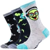 Skechers berniukams 3 poros laisvalaikio kojinės su kosmoso ir šypsenėlių raštais SK41060-5801 Įvairiaspalvės 23-26