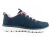 Skechers Graceful-Get moteriški sportiniai bateliai, patogūs, lengvi, kvėpuojantys, tamsiai mėlyni