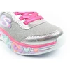 Skechers S Lights LED vaikiški batai mergaitėms su lipdukais, pilki