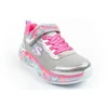 Skechers S Lights LED vaikiški batai mergaitėms su lipdukais, pilki