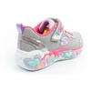 Skechers S Lights LED vaikiški batai mergaitėms su lipdukais, pilki