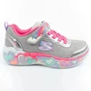 Skechers S Lights LED vaikiški batai mergaitėms su lipdukais, pilki
