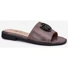 Šlepetės tamsiai sidabrinės spalvos su dekoru kasdienai Ideal Shoes