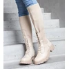 Smėlinės spalvos Luana auliukiniai batai su elastingais medžiaginiais aulinukais