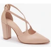 Smėlio spalvos aukštakulniai bateliai atviru kulnu Zazoo 1053