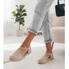 Smėlio spalvos espadrilės ant platformos