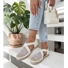 Smėlio spalvos espadrilės ant platformos