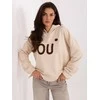 Smėlio spalvos moteriškas džemperis su gobtuvu Oui Paris“