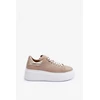 Smėlio spalvos sportiniai bateliai ant platformos Step in style