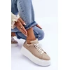 Smėlio spalvos sportiniai bateliai ant platformos Step in style