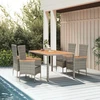Lauko baldų komplektas Sodo komplektas su pagalvėlėmis, 5 dalių, pilkas, poliratanas