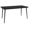 Sodo valgomojo stalas, juodas, 190x90x74cm, plienas ir stiklas