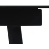 Sodo valgomojo stalas, juodas, 190x90x74cm, plienas ir stiklas
