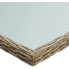 Sodo valgomojo stalas, rudas, 200x100x74cm, stiklas/poliratanas