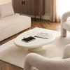 Sofa EMILE kavos staliukas, 110 cm, baltas, modernus