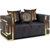 Sofa PALLAZO 2S Dwuosobowa Juodai/Złota