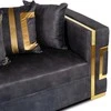 Sofa PALLAZO 2S Dwuosobowa Juodai/Złota
