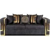 PALLAZO 3S Trivietė sofa, juoda/auksinė, aksominė, modernus žavesys