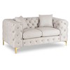 SORRENTO 2S dvivietė kreminės spalvos aksominė sofa, modernaus žavesio