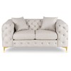 SORRENTO 2S dvivietė kreminės spalvos aksominė sofa, modernaus žavesio
