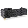 Morentas MORRENTO trivietė sofa, tamsiai pilka, aksominė, modernus žavesys