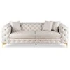 Morentas MORRENTO trivietė sofa, kreminės spalvos, aksominė, modernus žavesys