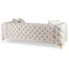 Morentas MORRENTO trivietė sofa, kreminės spalvos, aksominė, modernus žavesys