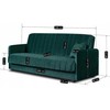 Mebel Elite Išskleidžiama sofa PORTO, 114 × 186 cm miegamoji vieta, žalia