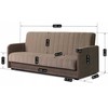 Mebel Elite Išskleidžiama sofa PORTO su patalynės dėže, 198 cm, smėlinė