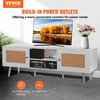 TV staliukas VEVOR Rataninė televizoriaus spintelė 65" TV su lizdu