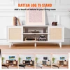 TV staliukas VEVOR Rattan televizoriaus stovas 191 cm baltas