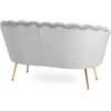 ZENDAYA dvivietė pilka „Shell Glamour“ sofa svetainei