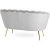ZENDAYA dvivietė pilka „Shell Glamour“ sofa svetainei