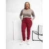 Sportinės kelnės moterims bordo spalvos plus size