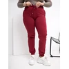 Sportinės kelnės moterims plus size bordo spalvos