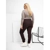 Sportinės kelnės moterims plus size tamsiai rudos spalvos
