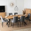 Mebel Elite Išskleidžiamas apvalus stalas, 100–250 cm, aukso ąžuolo ir juodos spalvos