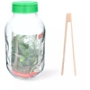 Stiklainis 5 L su plastikiniu dangteliu ir žnyplėmis