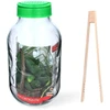 Stiklainis 5 L su plastikiniu dangteliu ir žnyplėmis
