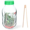Stiklainis 5 L su plastikiniu dangteliu ir žnyplėmis
