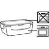 Alpina - Set of 6 glass food containers with lid Priešpiečių dėžutė 370 ml / 640 ml / 1050 ml